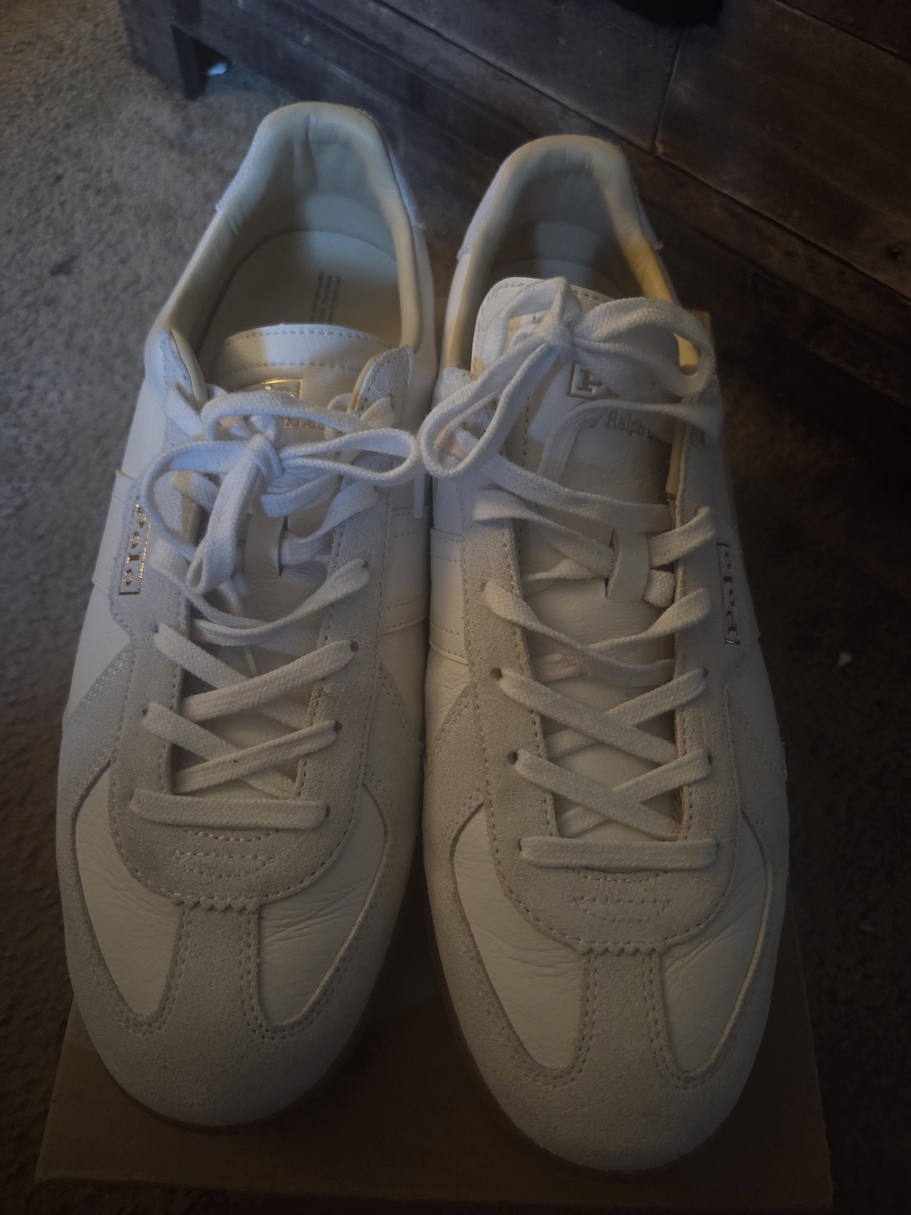 Polo by Ralph Lauren Men's White Leather & Suede Low-Top Sneakers